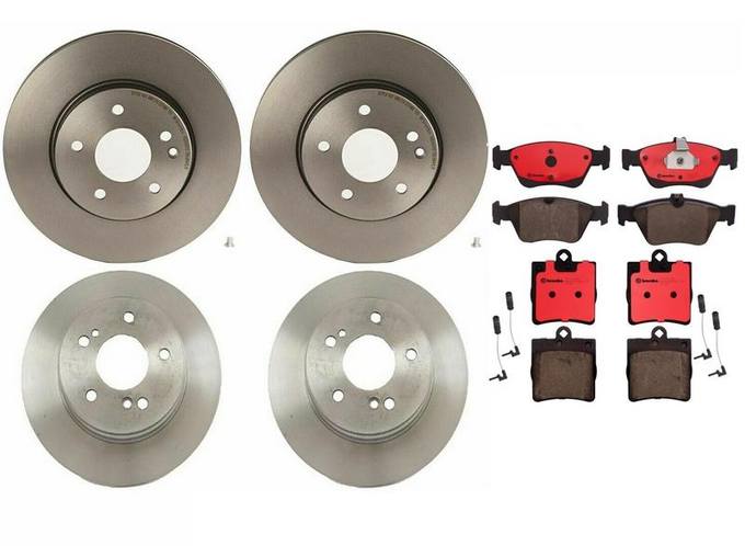 Mercedes Brakes Kit - Brembo Pads Front and Rear (Low-Met) 004420172041 - Brembo 1561174KIT